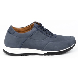 Olivier Scarpe casual da uomo in pelle nabuk blu navy 902KNT