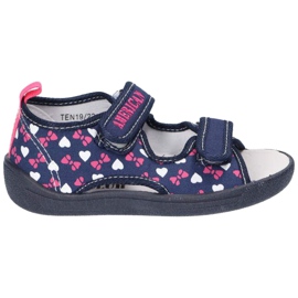 American Club Ciabatte sandali americane, inserto in pelle TEN19/22 Blu navy