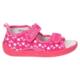 American Club Ciabatte sandali americane, inserto in pelle TEN19/22 Rosa