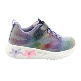 American Club Scarpe sportive ADI LED incandescente Velcro ES87 / 22 viola