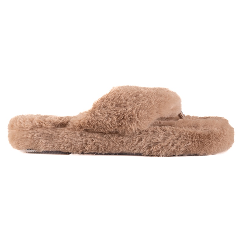 TRENDI Infradito in pelliccia beige