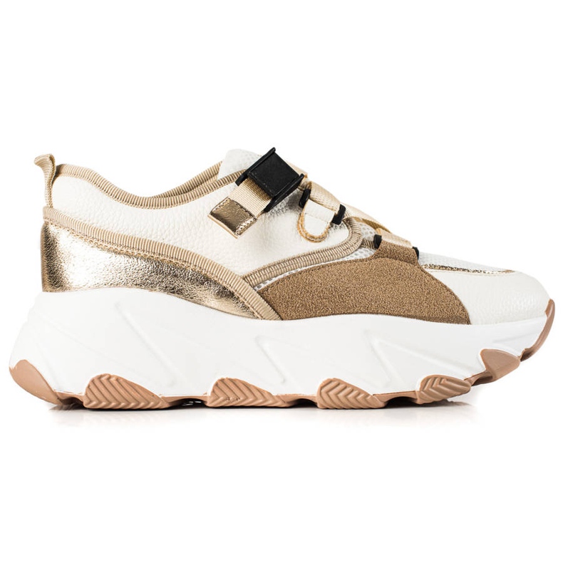 W. Potocki Sneakers Con Fibbia Potocki beige bianca d'oro