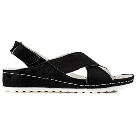Vinceza Sandali In Pelle Scamosciata Con Velcro VICEZA nero