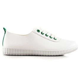 TRENDI Sneakers Basse Con Ecopelle bianco
