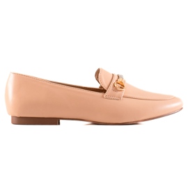 Ideal Shoes Mocassini Eleganti Con Cubic Zirconia beige