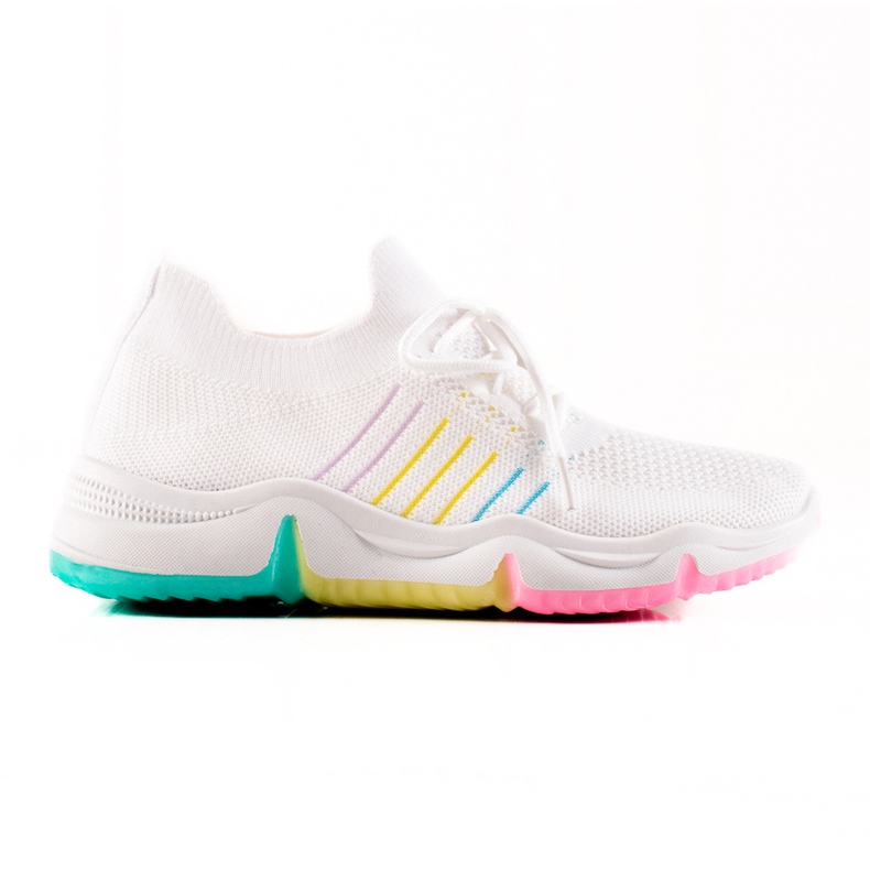 TRENDI Scarpe Sportive Su Una Piattaforma Colorata bianca