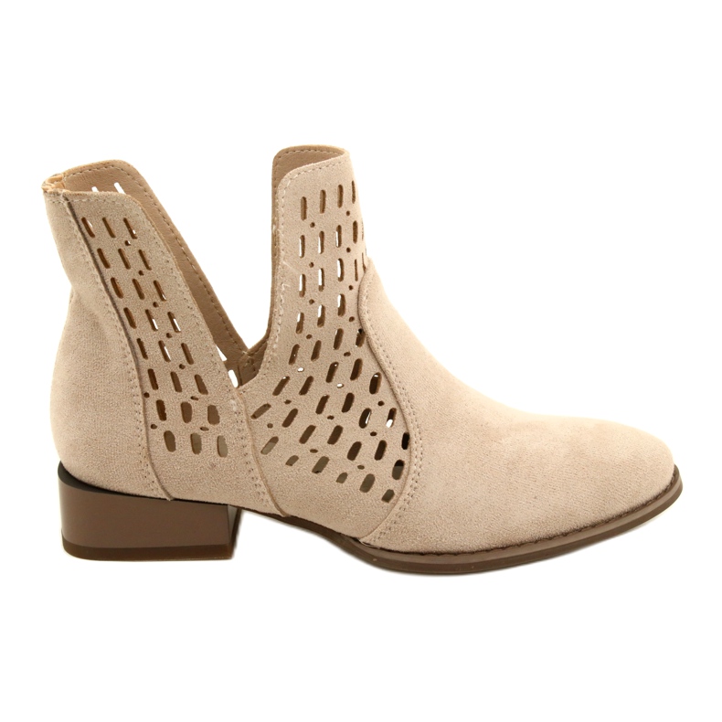 Stivali in pelle scamosciata da donna Daszyński Beige SA197-12