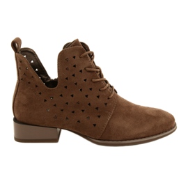 Stivali in pelle scamosciata da donna Daszyński Brown SA197-10 marrone