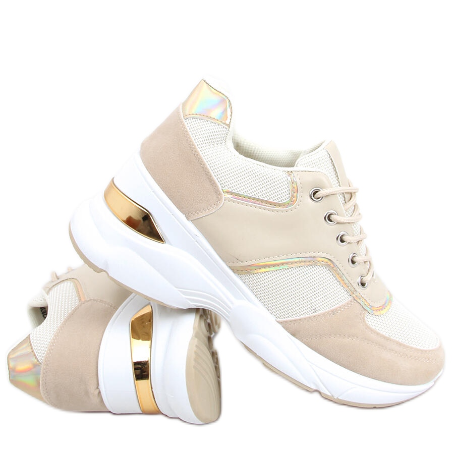 Scarpe sportive su zeppa nascosta Toni beige