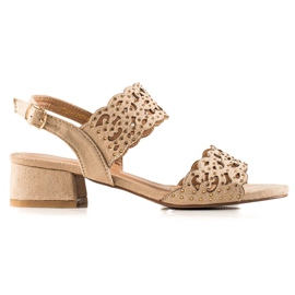 Vinceza Sandali VICEZA con zirconi beige