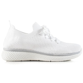 TRENDI Scarpe sportive con lacci bianche bianca