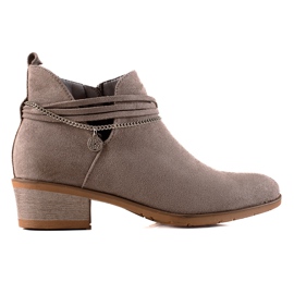 Filippo Stivaletti In Pelle Scamosciata Con Catena Decorativa beige