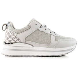 Diamantique Sneakers Argento Con Rete grigio