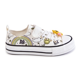 Vinceza Sneakers Per Bambini Con Stampa Velcro Pizzo Bianco bianca