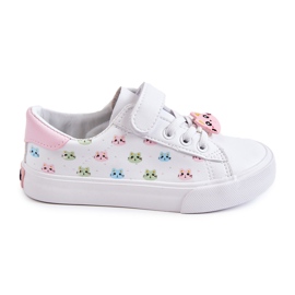 Vinceza Sneakers Da Bambino In Pelle Con Stampa Velcro Bonnie Bianche bianco