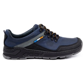 Olivier Scarpe da trekking da uomo in pelle 292GT blu navy