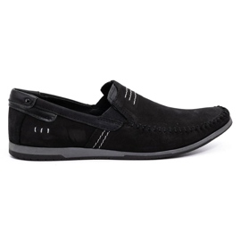 KOMODO Mocassini da uomo in pelle 876 camoscio nero