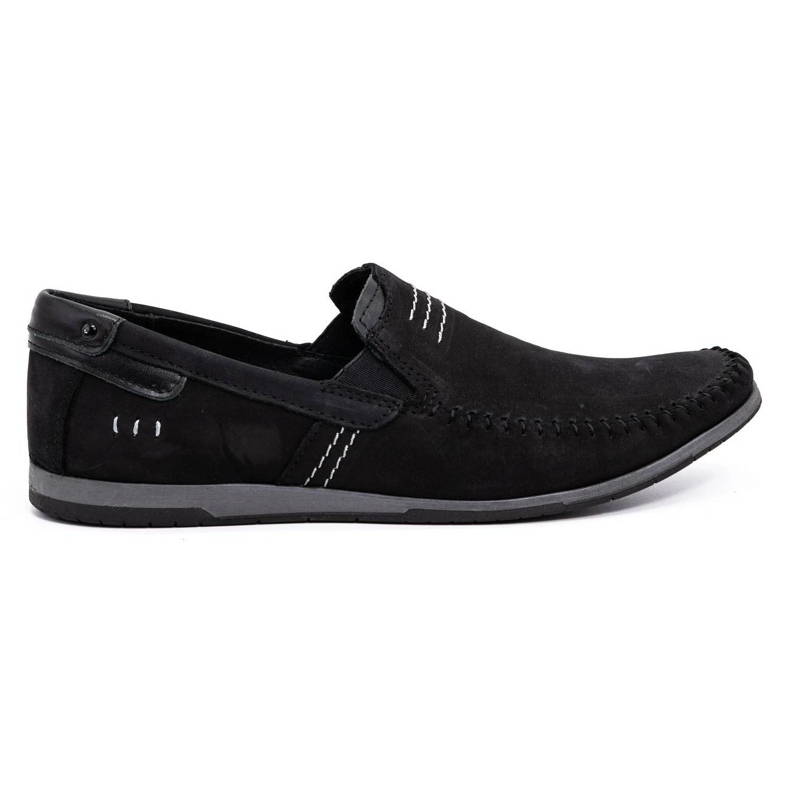 KOMODO Mocassini da uomo in pelle 876 camoscio nero