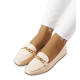 Mocassino beige con punta squadrata Milder