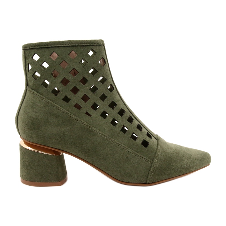 M.Daszyński Stivali da donna traforati Daszyński MR2168A-3 Suede Green verde