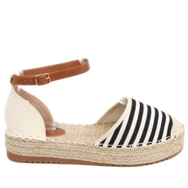 Gema Espadrillas a righe nere beige