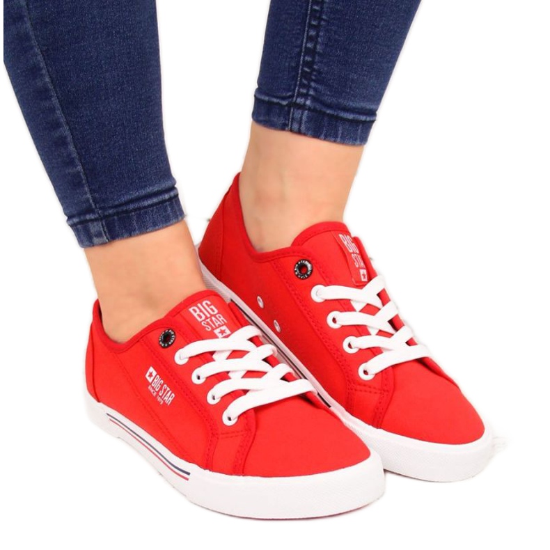 Sneakers basse in tessuto Big Star W HH274061 rosse rosso