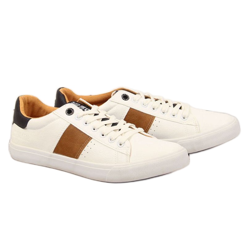Sneakers basse con ecopelle Big Star M II174037 bianca marrone