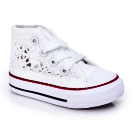 Sneakers Alte Bambini Con Laccio Roly-Poly Bianco