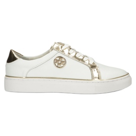 Filippo Eleganti scarpe da ginnastica in pelle DP3617 / 22 WH bianca