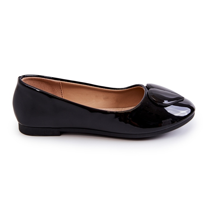 Vinceza Ballerine Per Bambini Laccate Con Cuore Nero Corty