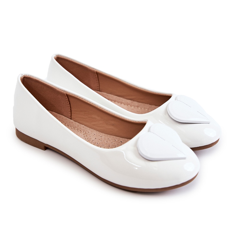 Vinceza Ballerine Per Bambini Laccate Con Cuore Bianco Corty bianca