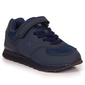 Scarpe con velcro American Club Jr. AM788B blu navy