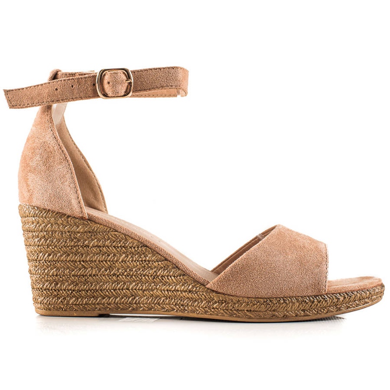 W. Potocki Sandali con zeppa in pelle scamosciata Potocki beige