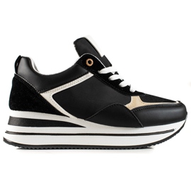 TRENDI Sneakers alla moda sulla piattaforma nero
