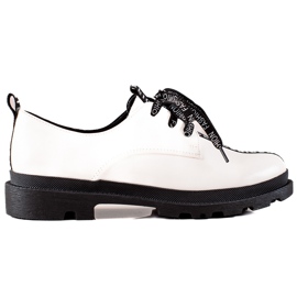 Goodin Scarpe alla moda con lacci bianco