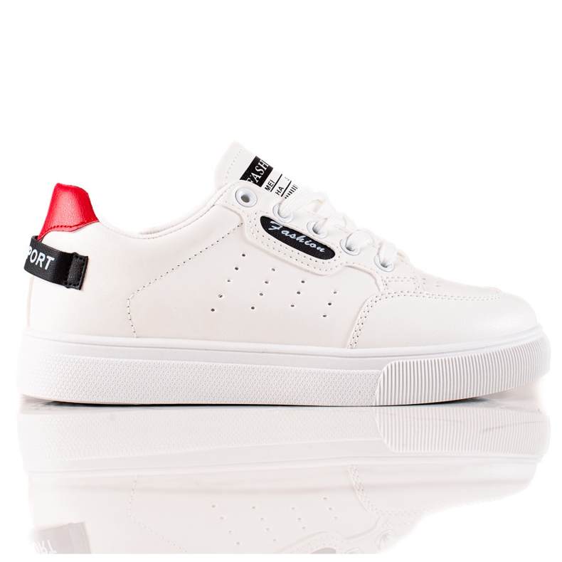TRENDI Scarpe sportive in ecopelle bianca