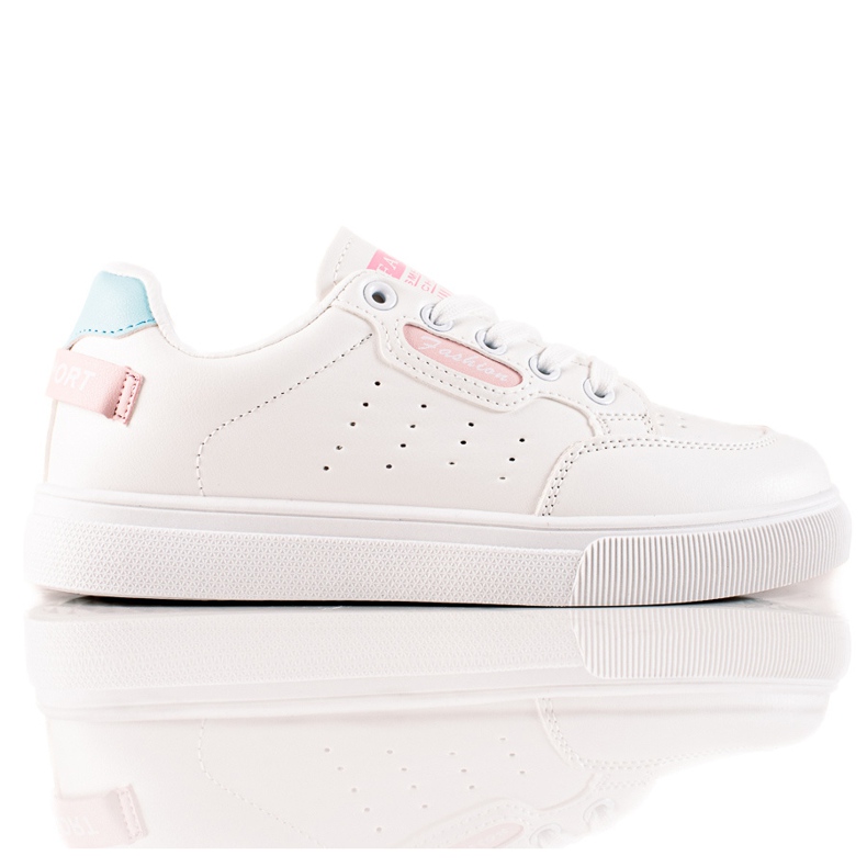 TRENDI Scarpe sportive in ecopelle bianca