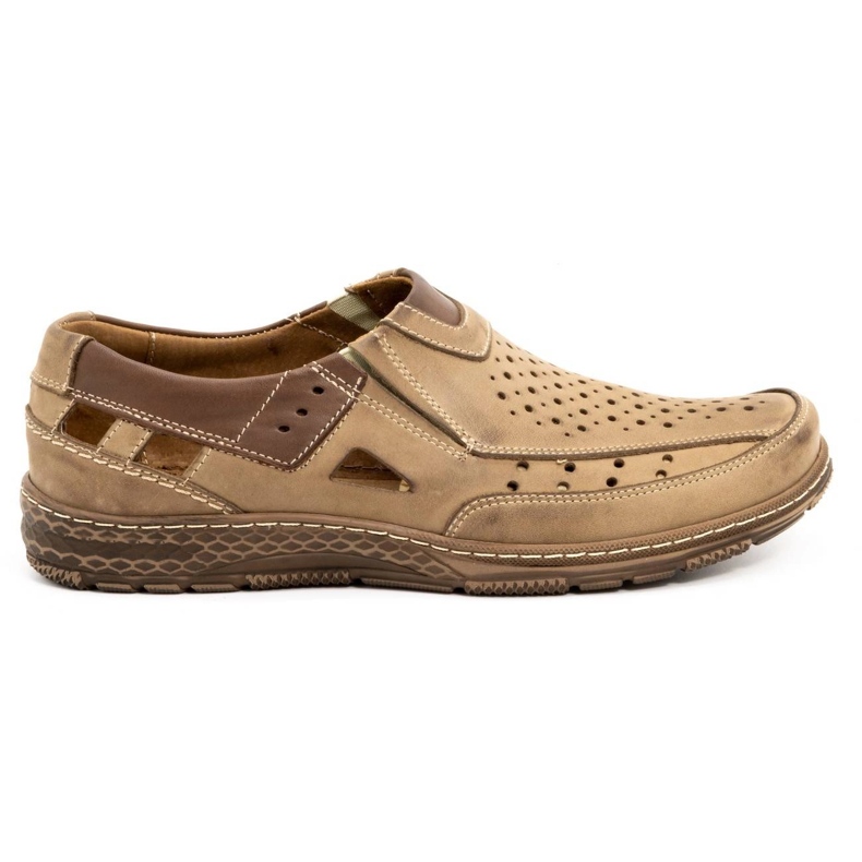 Olivier Mocassini da uomo in pelle marrone 893MP beige