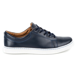 Olivier Scarpe casual da uomo in pelle 946MA blu navy