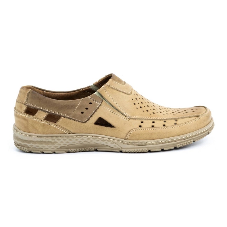 Olivier Scarpe da uomo mocassino in pelle beige 893MP