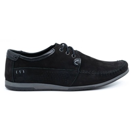 KOMODO Scarpe Mocassini da uomo in pelle 875 nabuk nero