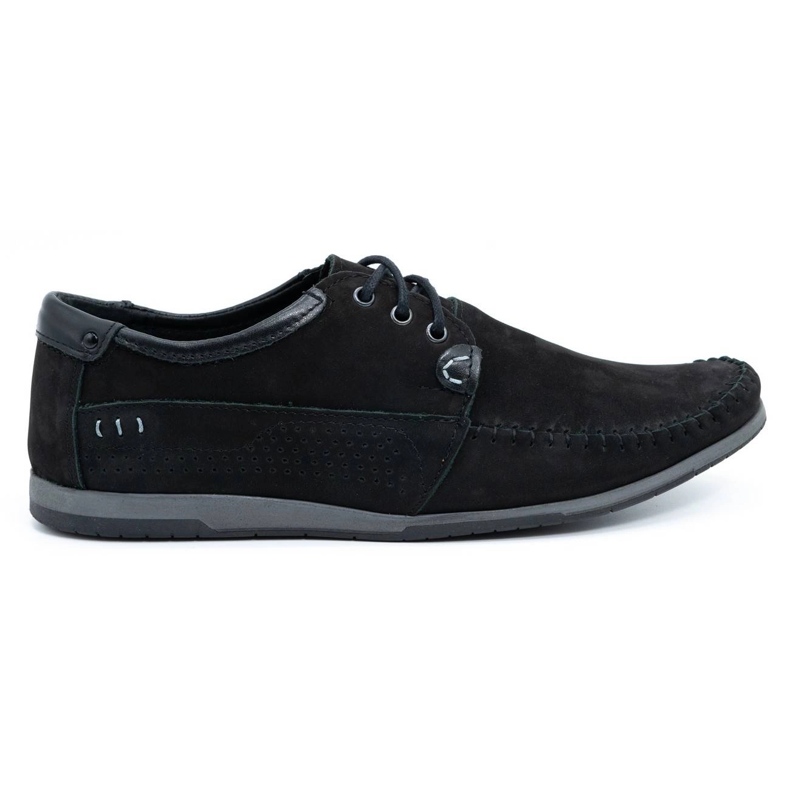KOMODO Scarpe Mocassini da uomo in pelle 875 nabuk nero