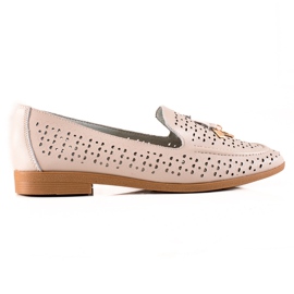 Goodin Mocassini In Pelle Con Ornamento beige