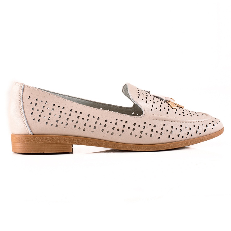 Goodin Mocassini In Pelle Con Ornamento beige
