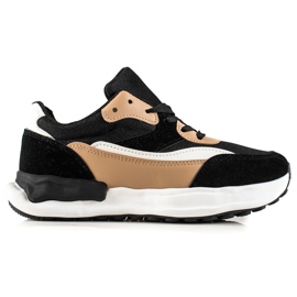 TRENDI Comode Sneakers NERE E BEIGE nero