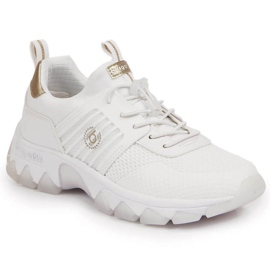 Sneakers con zeppa Bugatti W INT1697 bianche bianco d'oro