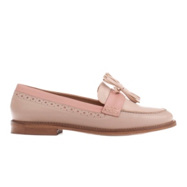 Marco Shoes Mocassini con frange decorative beige rosa