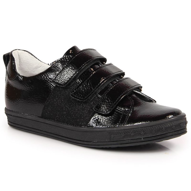 Scarpe laccate con velcro Kornecki 6286 Jr KOR6286B nero