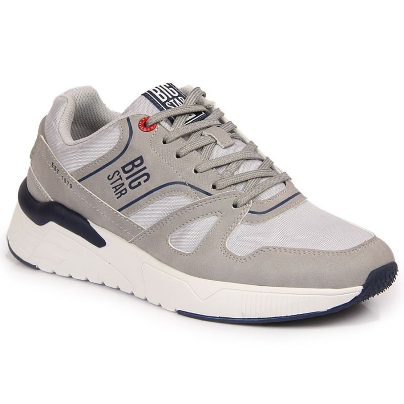 Scarpe sportive casual grigie Big Star M JJ174276 grigio