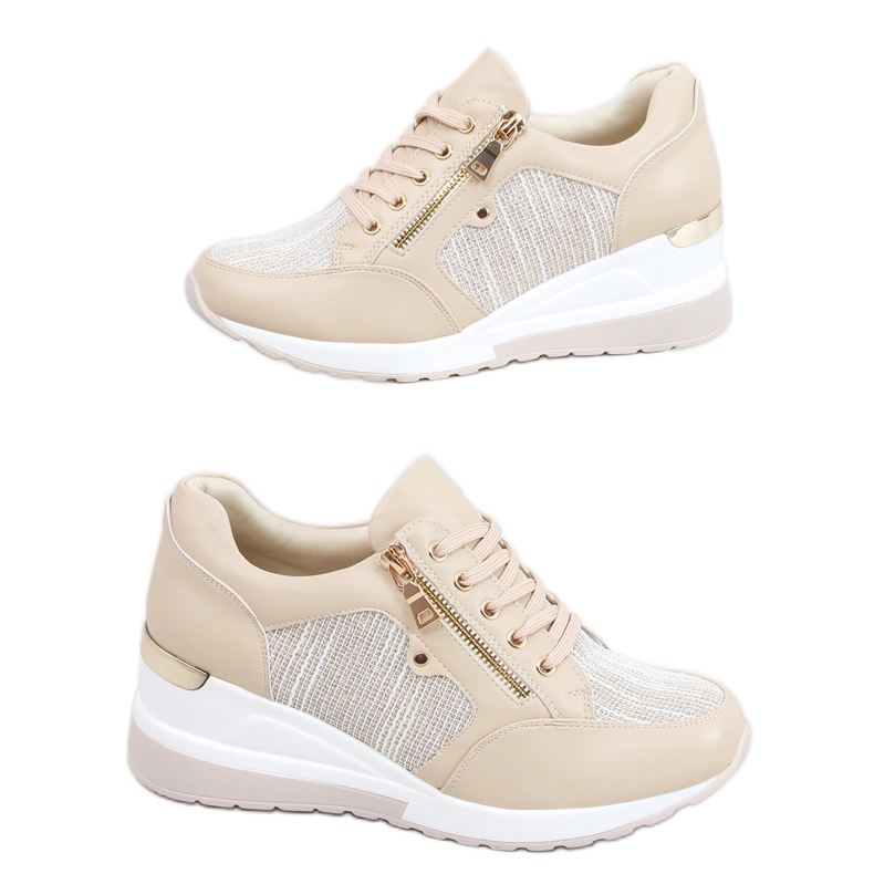 Sneakers beige con zeppa Nasto Nude